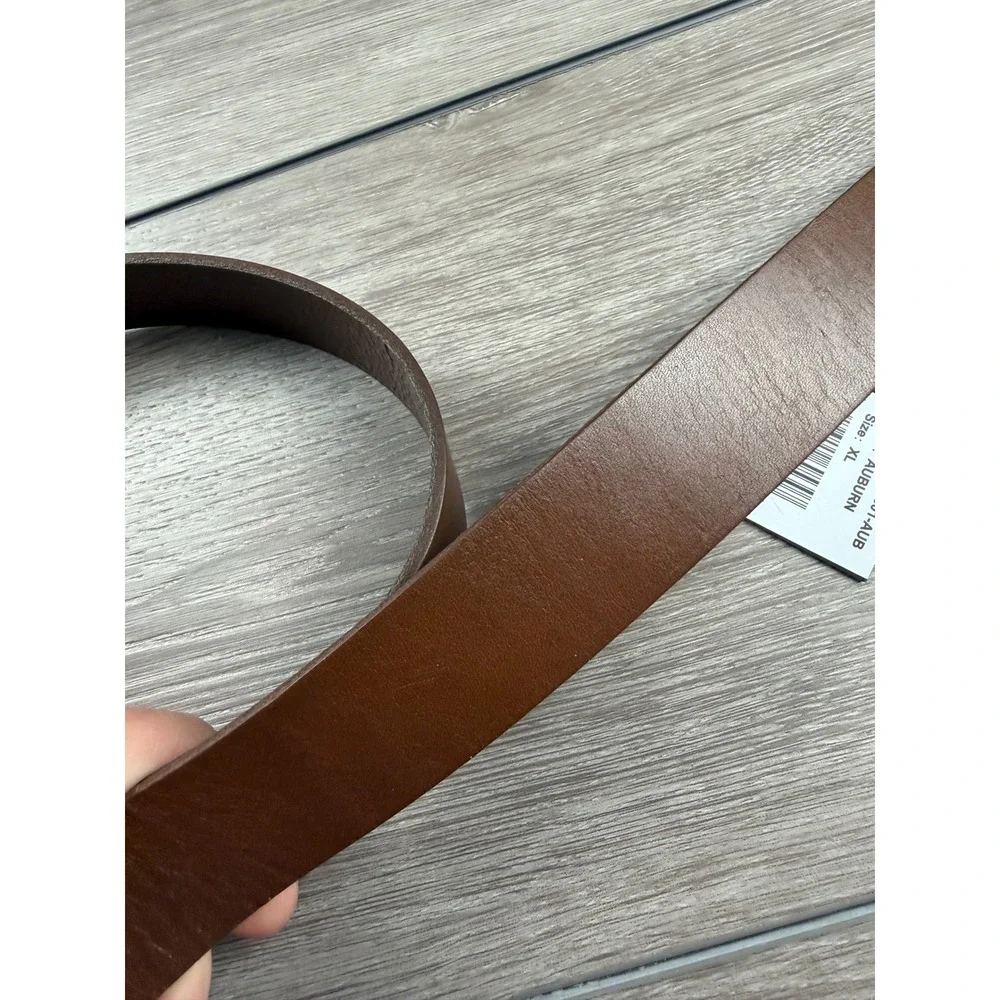 PAIGE Women Belt Genuine Leather Gold Buckle Auburn Brown XL New